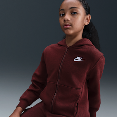 Bluza z kapturem i zamkiem na całej długości dla dużych dzieci Nike Sportswear Club Fleece