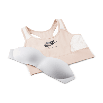 Bra deportivo de velour sin almohadilla de media sujeción para mujer Nike Air Swoosh