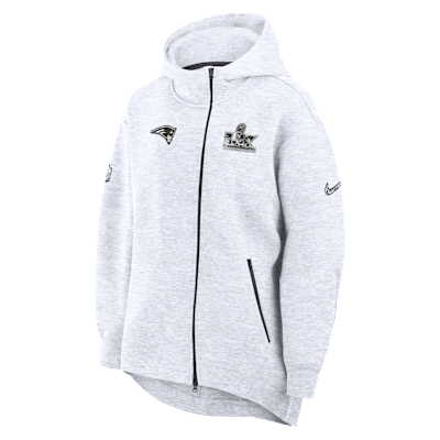 New England Patriots Super Bowl LX Opening Night Tech Fleece Women's Nike NFL Full-Zip Hooded Cape