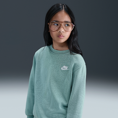Sudadera de cuello redondo para niños talla grande Nike Sportswear Club Fleece