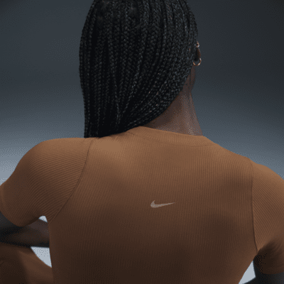 Haut à manches courtes Dri-FIT Nike Zenvy Rib pour femme