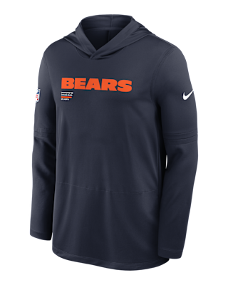 Мужские  Chicago Bears Pure Fury Sideline Nike Dri-FIT NFL Long-Sleeve Hooded Top