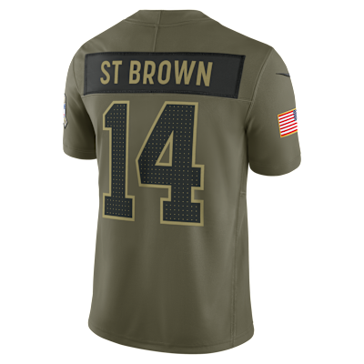 Jersey Nike Dri-FIT de la NFL Limited para hombre Amon-Ra St. Brown Detroit Lions Salute to Service