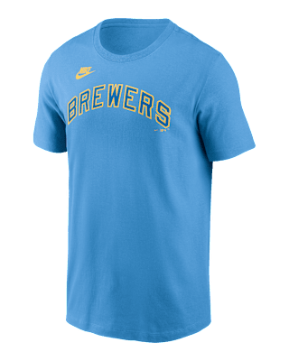 Мужская футболка Milwaukee Brewers Cooperstown Wordmark Nike MLB