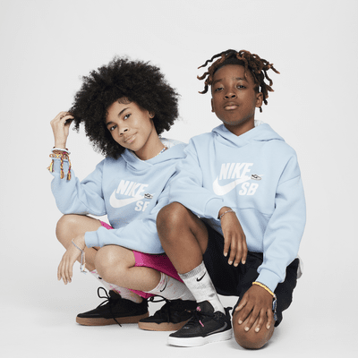 Nike SB Icon Fleece EasyOn Big Kids' Oversized Pullover Hoodie