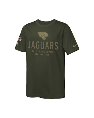 Детская футболка Jacksonville Jaguars Salute to Service Sideline Big Kids’ Nike Dri-FIT NFL