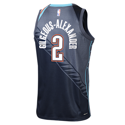 Jersey Nike de la NBA Swingman para niños talla grande de Shai Gilgeous-Alexander de los Oklahoma City Thunder City Edition