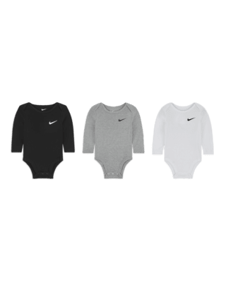 Детские  Nike Essentials Baby (0-9M) 3-Pack Long Sleeve Bodysuits