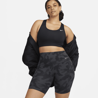 Shorts de ciclismo camuflajeados de 20 cm y cintura alta de media sujeción para mujer Nike Universa