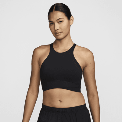 สปอร์ตบราผู้หญิงคอสูงซัพพอร์ตบางเบามีซับในเบาบาง Nike One Twist