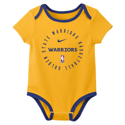 Golden State Warriors Baby Nike NBA 3-Pack Bodysuit Set