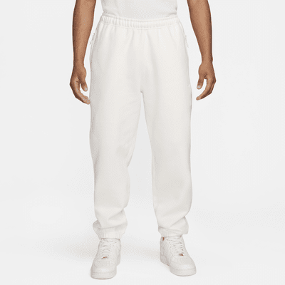 Nike Solo Swoosh Fleece Men's Pants, Black/White, Small 