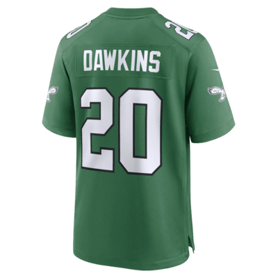 Jersey de fútbol americano Nike de la NFL Game para hombre Brian Dawkins Philadelphia Eagles