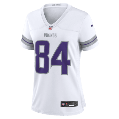 Jersey de fútbol para el día del partido de la NFL Nike para mujer Randy Moss Minnesota Vikings