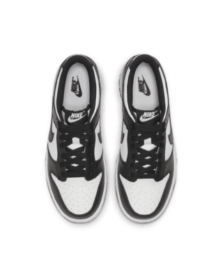 nike dunks low black and white youth