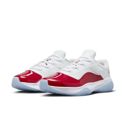 jordan 11 red and white low