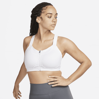 Brassière de sport rembourrée à maintien supérieur avec zip avant Nike Alpha pour femme