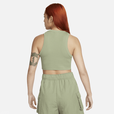 Nike Sportswear Essentials Ribbed Cropped Tank (Black Sail) main image 0