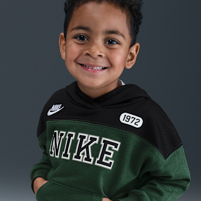 Nike Sportswear Toddler P.E. Conjunto de pants y sudadera con gorro sin cierre con bloques