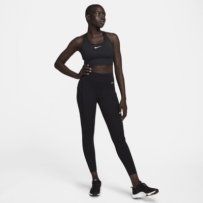 Bra deportivo de línea larga con almohadilla para mujer Nike Swoosh Medium Support