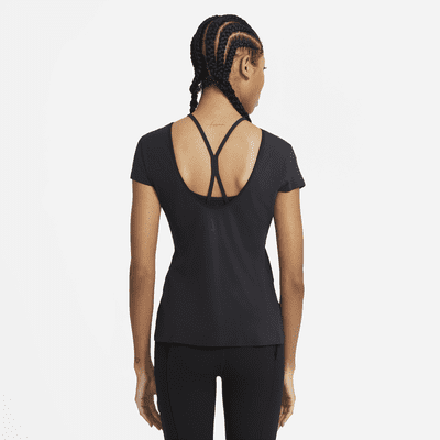 Camiseta de manga corta para mujer Nike Yoga Luxe