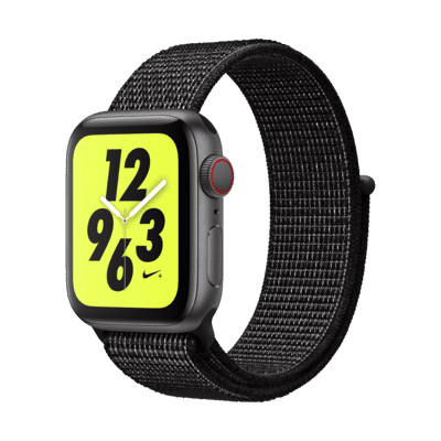 Apple Watch Nike+ Series 4 (GPS + Cellular) met geweven sportbandje van Nike Open Box Sporthorloge van 40 mm