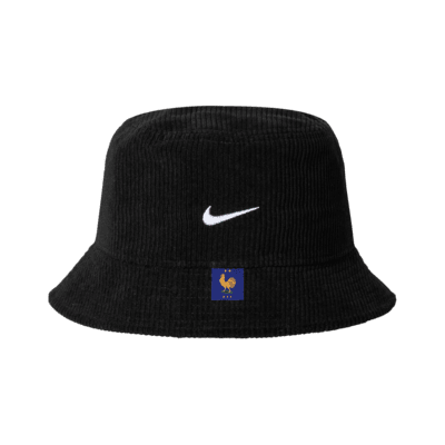 Gorro tipo pescador de fútbol Nike de pana FFF