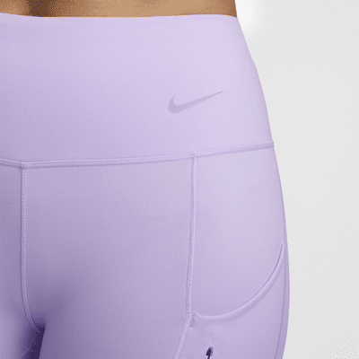 Damskie spodenki ze średnim stanem i kieszeniami zapewniające mocne wsparcie 20 cm Nike Go