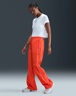 Женские  Nike Windrunner High-Waisted Woven Open-Hem Pants для бега