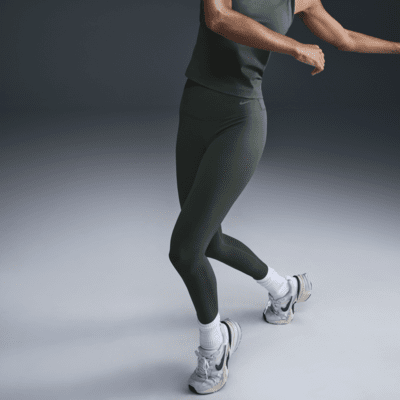 Nike Zenvy Rib-leggings i 7/8-længde med høj talje og let støtte til kvinder