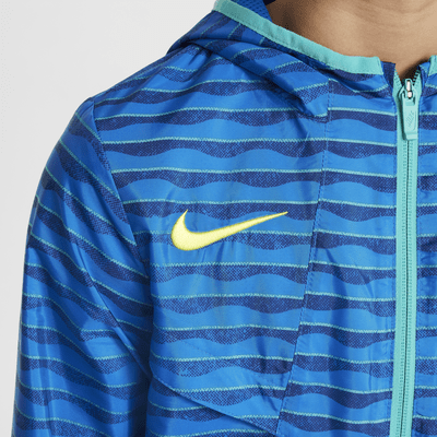 Chamarra tipo anorak de fútbol Nike para niños talla grande Brazil Windrunner