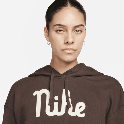 Sudadera con gorro oversized cropped para mujer Nike Sportswear Club Fleece