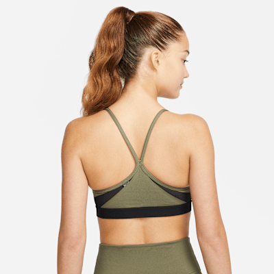 Nike Indy Sujetador deportivo de sujeción ligera con almohadilla y cuello en V - Mujer