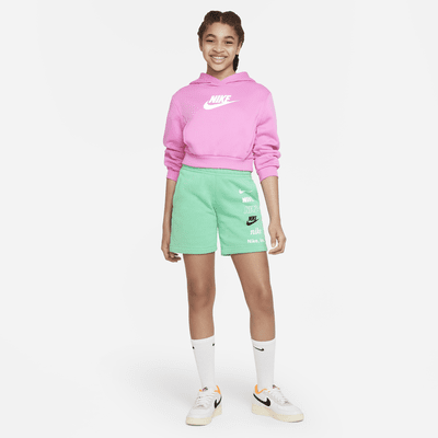 Sudadera con gorro cropped para niña talla grande Nike Sportswear Club ...