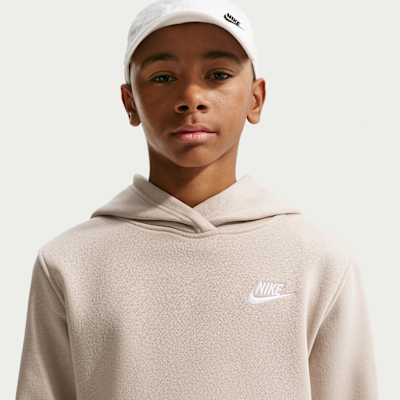Nike Sportswear Club fleece-hettegenser til store barn