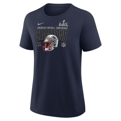 New England Patriots 2026 AFC Champions Helmet Women's Nike NFL T-Shirt