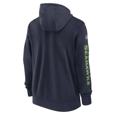 Seattle Seahawks Sideline Team Issue Club Men's Nike Full Zip Hoodie