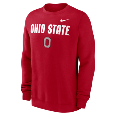 Ohio State Buckeyes Primetime Primary Stack Men's Nike College Pullover Crew