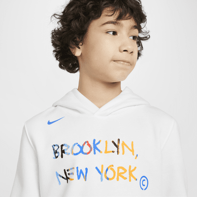 Brooklyn Nets City Edition Older Kids' Nike NBA Fleece Pullover Hoodie