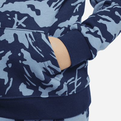 Sudadera con gorro sin cierre de tejido Fleece Club Camo para bebé Nike