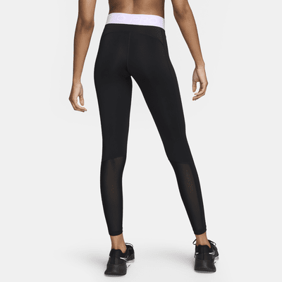 Leggings con paneles de malla de tiro medio para mujer Nike Pro