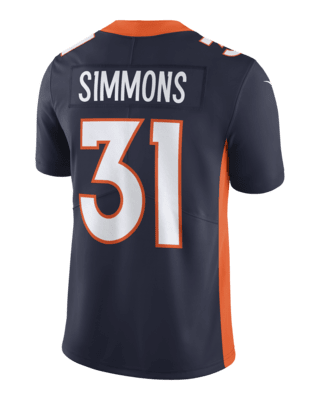 Men's Nike Justin Simmons Orange Denver Broncos Game Jersey Size: 3XL