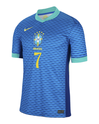 Мужские джерси Vini Jr. Brazil National Team 2024 Stadium Away Nike Dri-FIT Soccer Jersey