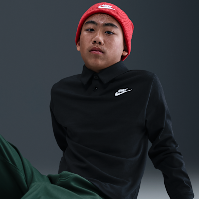 Nike Sportswear Club Big Kids' Knit Long-Sleeve Polo