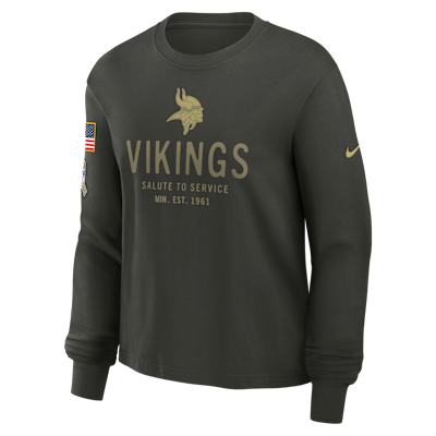 Minnesota Vikings Salute to Service Sideline Women's Nike Dri-FIT NFL Long-Sleeve T-Shirt