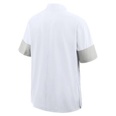 Georgia Sideline Coach Men's Nike College 1/2-Zip Short-Sleeve Hooded Jacket