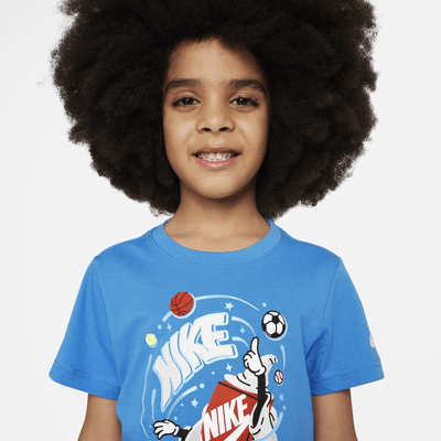 Playera estampada para niño talla pequeña Nike