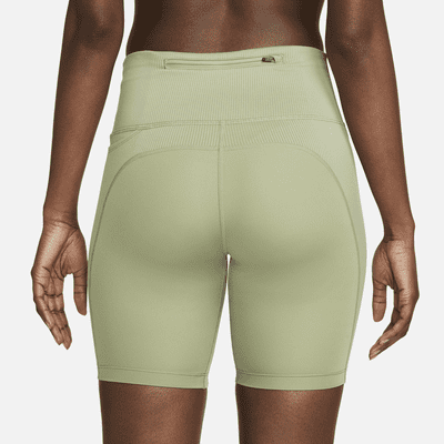 Nike Women's Tight Mid-Rise Ribbed-Panel Running Shorts with Pockets