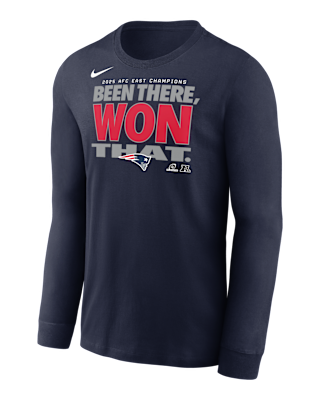 Мужская футболка New England Patriots 2025 AFC East Champions Trophy Collection Nike NFL Long-Sleeve