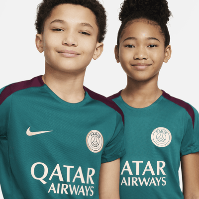 Paris Saint-Germain Strike Nike Dri-FIT knit voetbaltop met korte mouwen voor kids